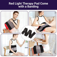Comfytemp pad with waist strap enables hands-free, adjustable positioning.