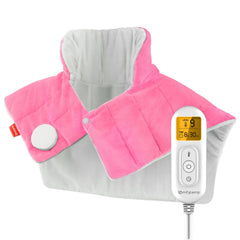Comfytemp pink neck-shoulders heating wrap delivers cozy warmth around the upper body.