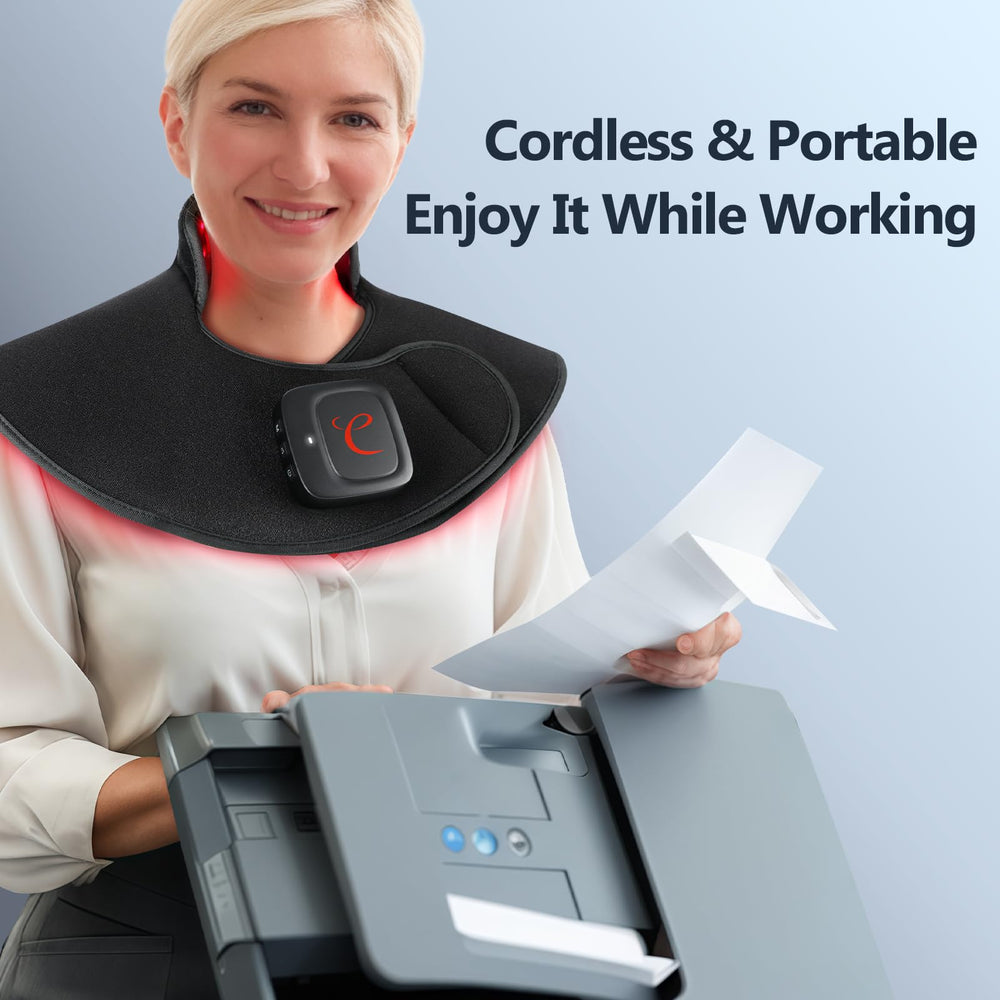 Comfytemp portable neck-shoulder wrap with battery for wireless sessions