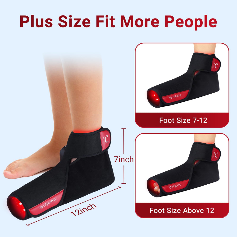 Comfytemp red-light beads 72 provide surface and deep joint comfort.