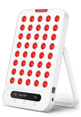 Comfytemp red light panel on the face for at-home skin support and relaxation.