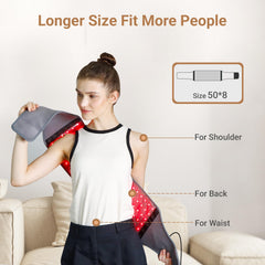 Comfytemp belt back view displaying broad 22 inch active coverage.