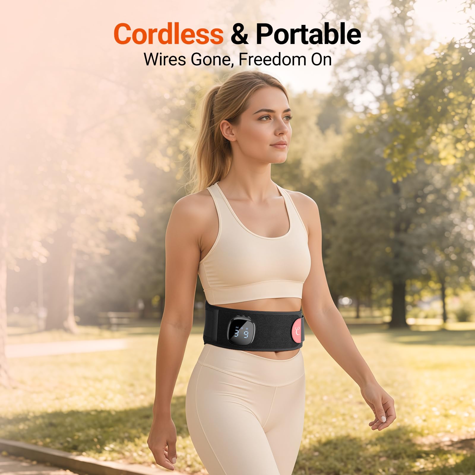 Comfytemp red light belt wireless design with rechargeable battery for daily use.