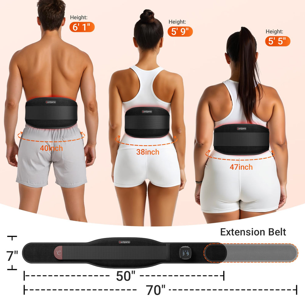 Comfytemp red light belt dual wavelengths provide surface and deep tissue comfort.