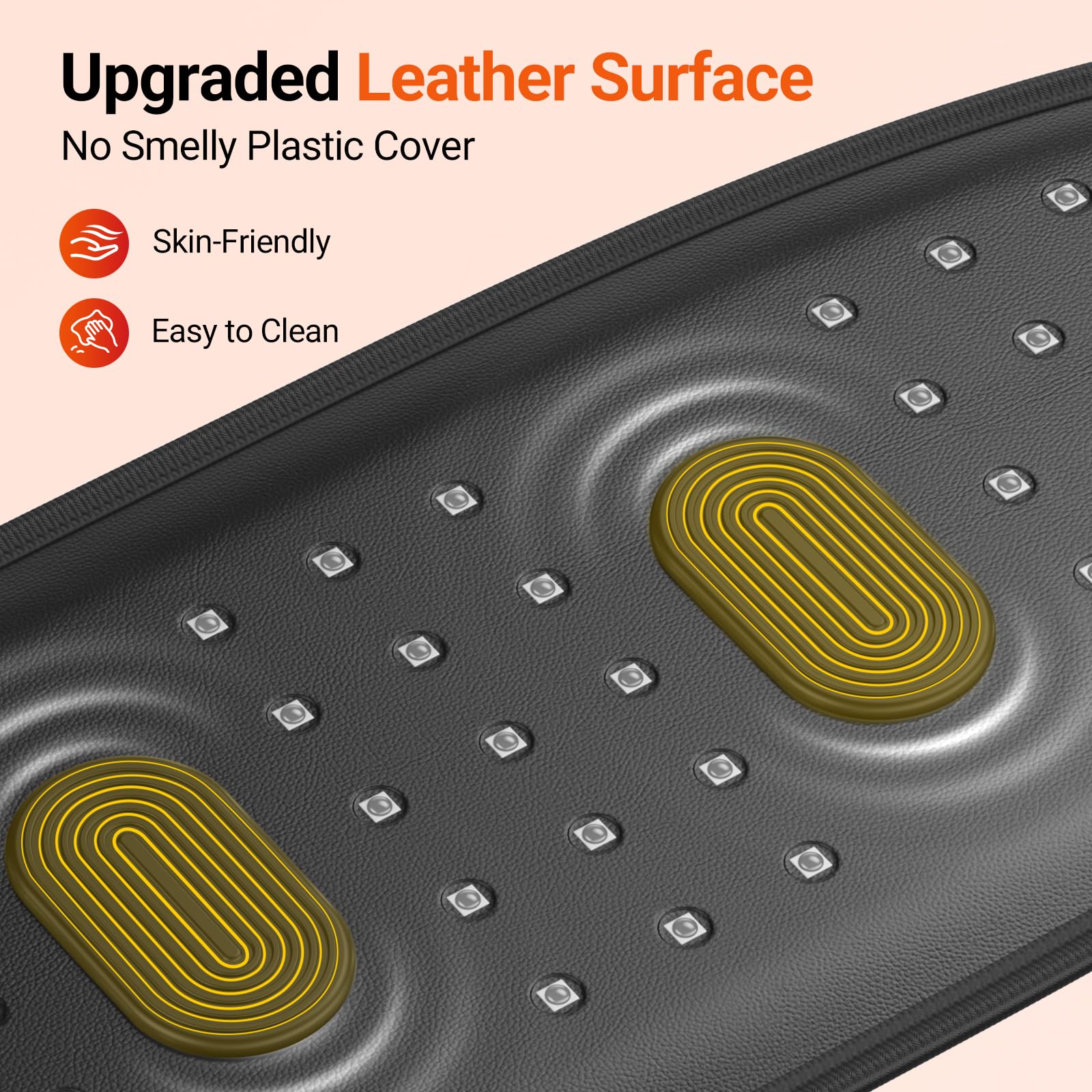 Comfytemp red light belt leather surface is durable and easy to clean.