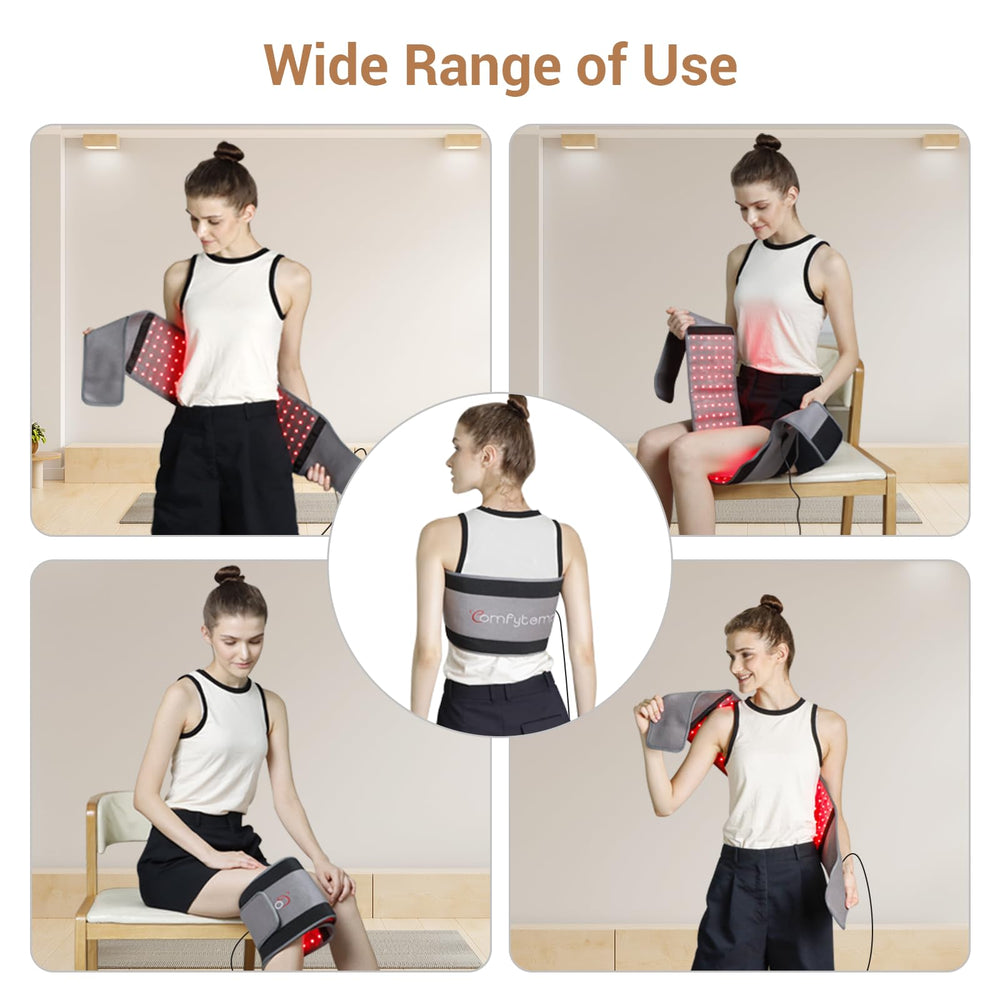 Comfytemp belt side view showing long 50 inch length for versatile use.