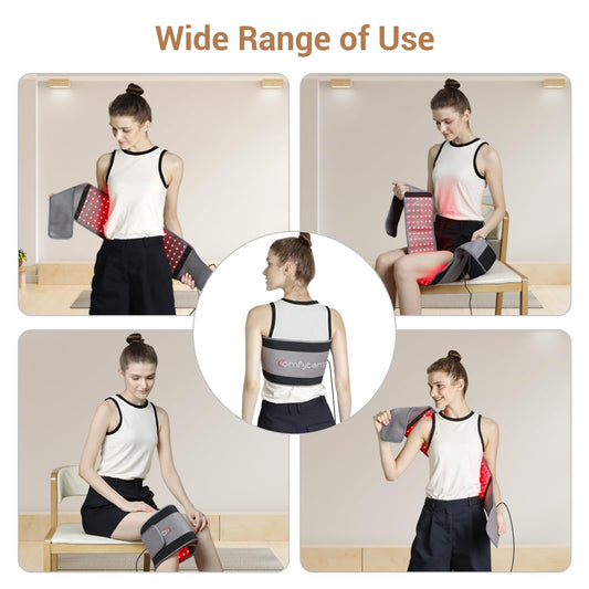 Comfytemp belt side view showing long 50 inch length for versatile use.