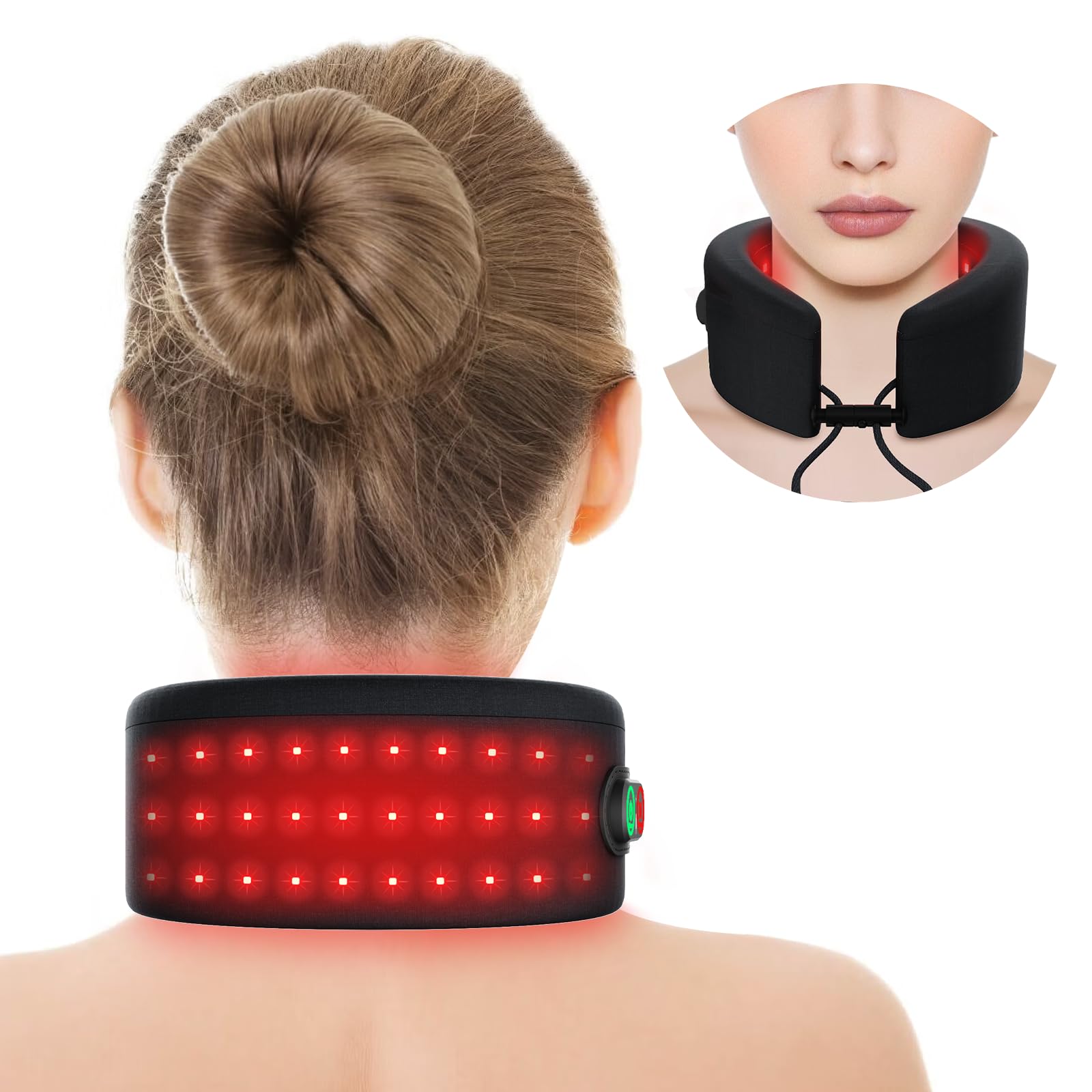Comfytemp red light therapy neck wrap front view for neck relief.