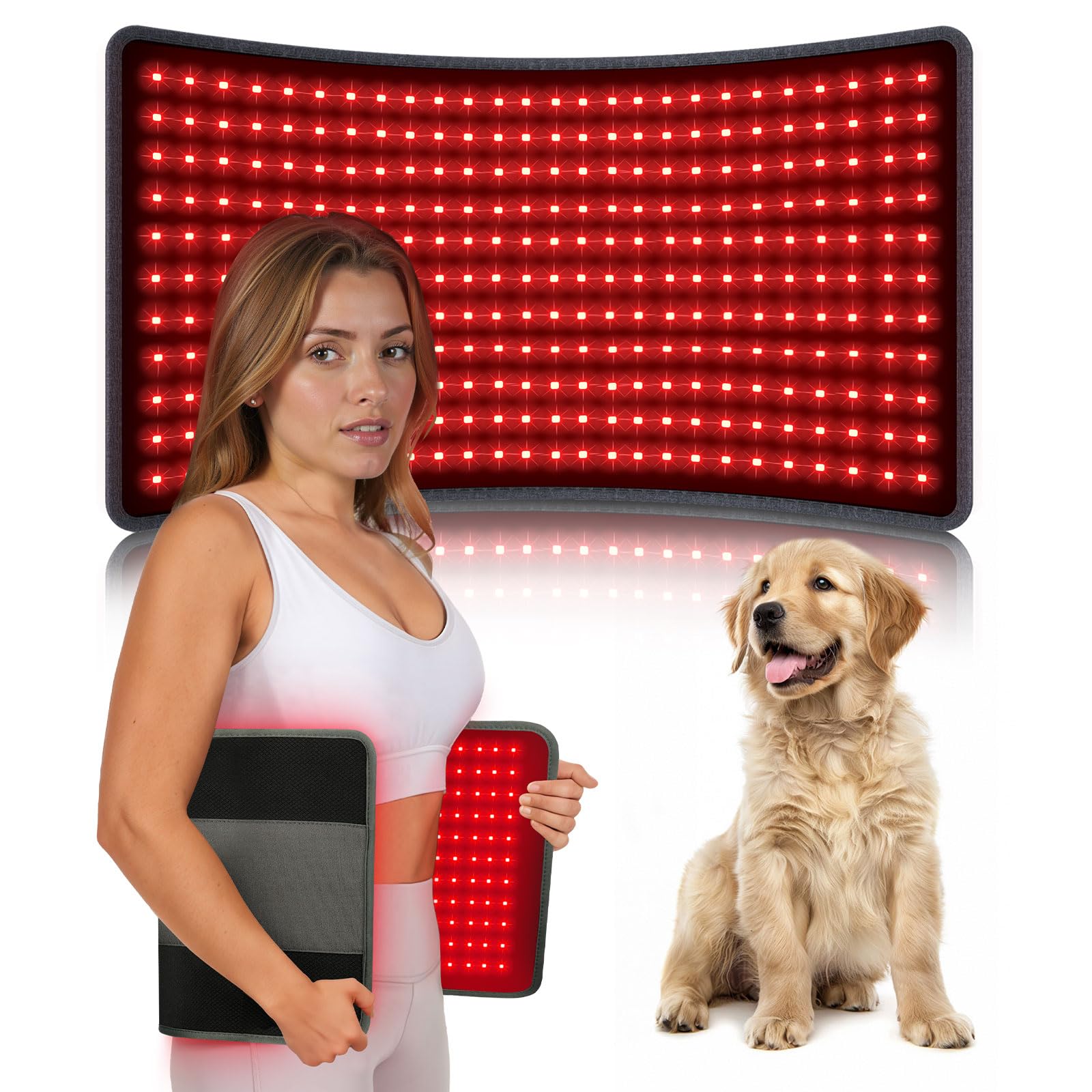 Comfytemp red light therapy pad provides large coverage for back, belly, and legs.
