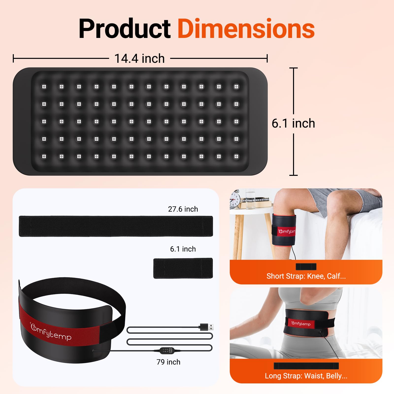 Comfytemp red light wrap with easy controls enables daily use.