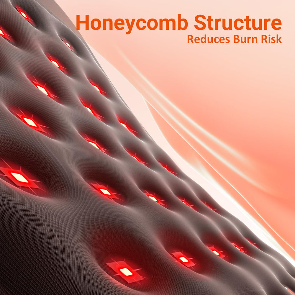 Comfytemp red light wrap with honeycomb texture for smooth light delivery.