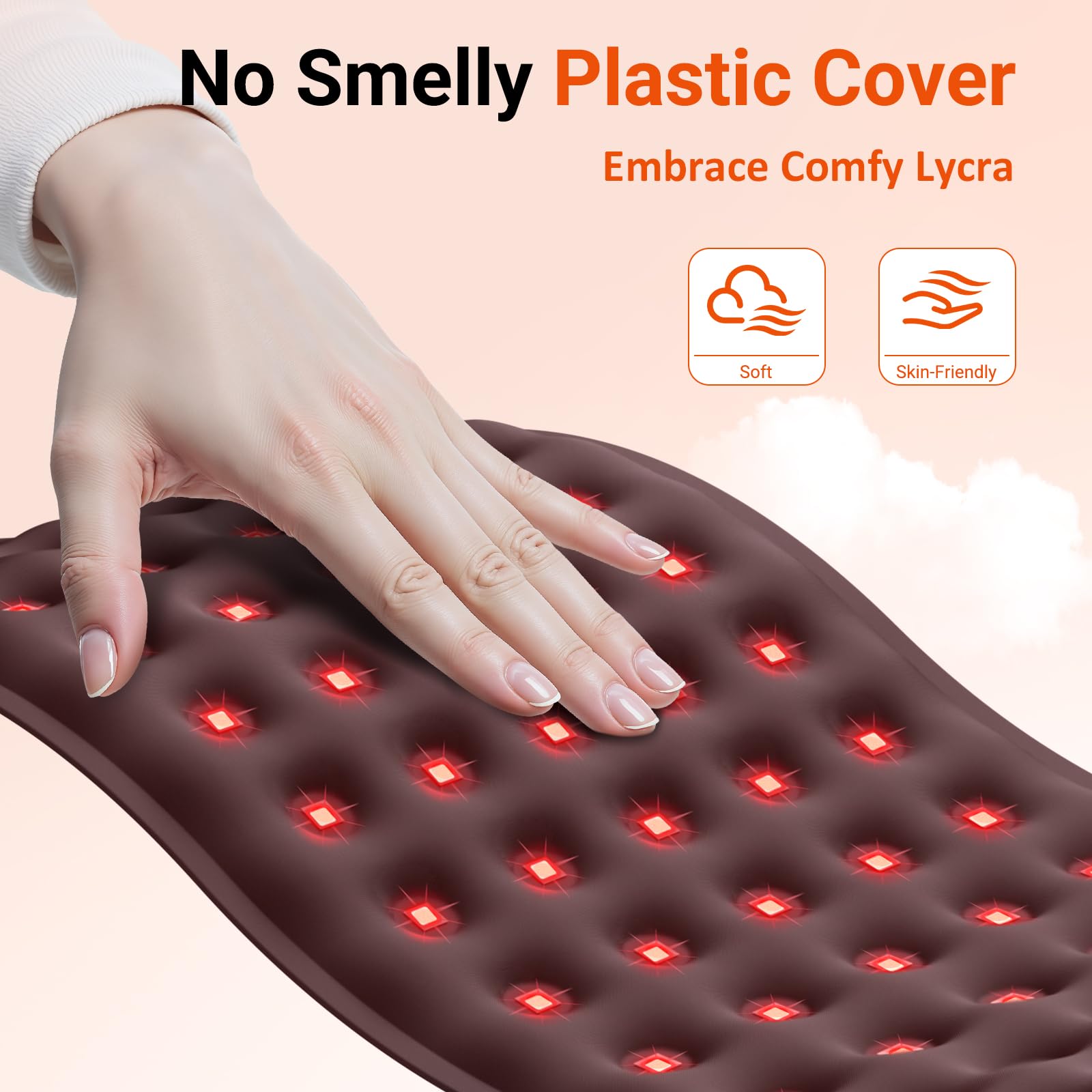 Comfytemp red light wrap made of soft lycra for breathable comfort.
