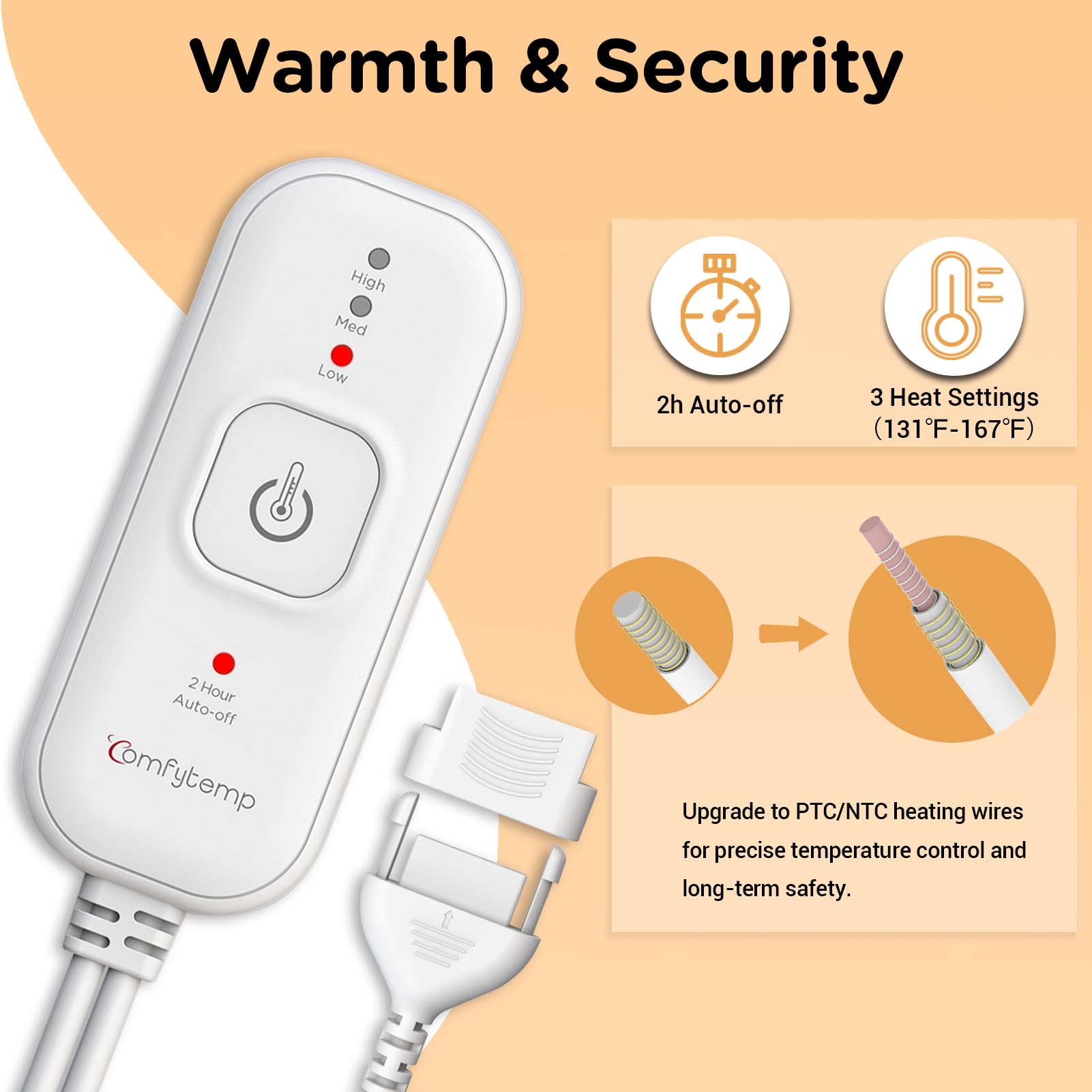 Comfytemp detachable washable cover for easy cleaning of the shoulder heating pad.