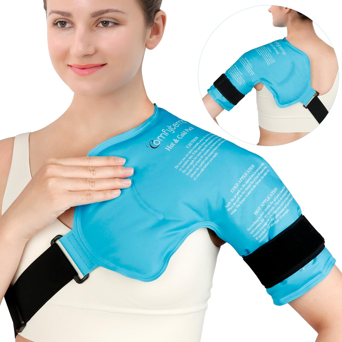Comfytemp shoulder ice pack wrap providing targeted cold relief for the shoulder.