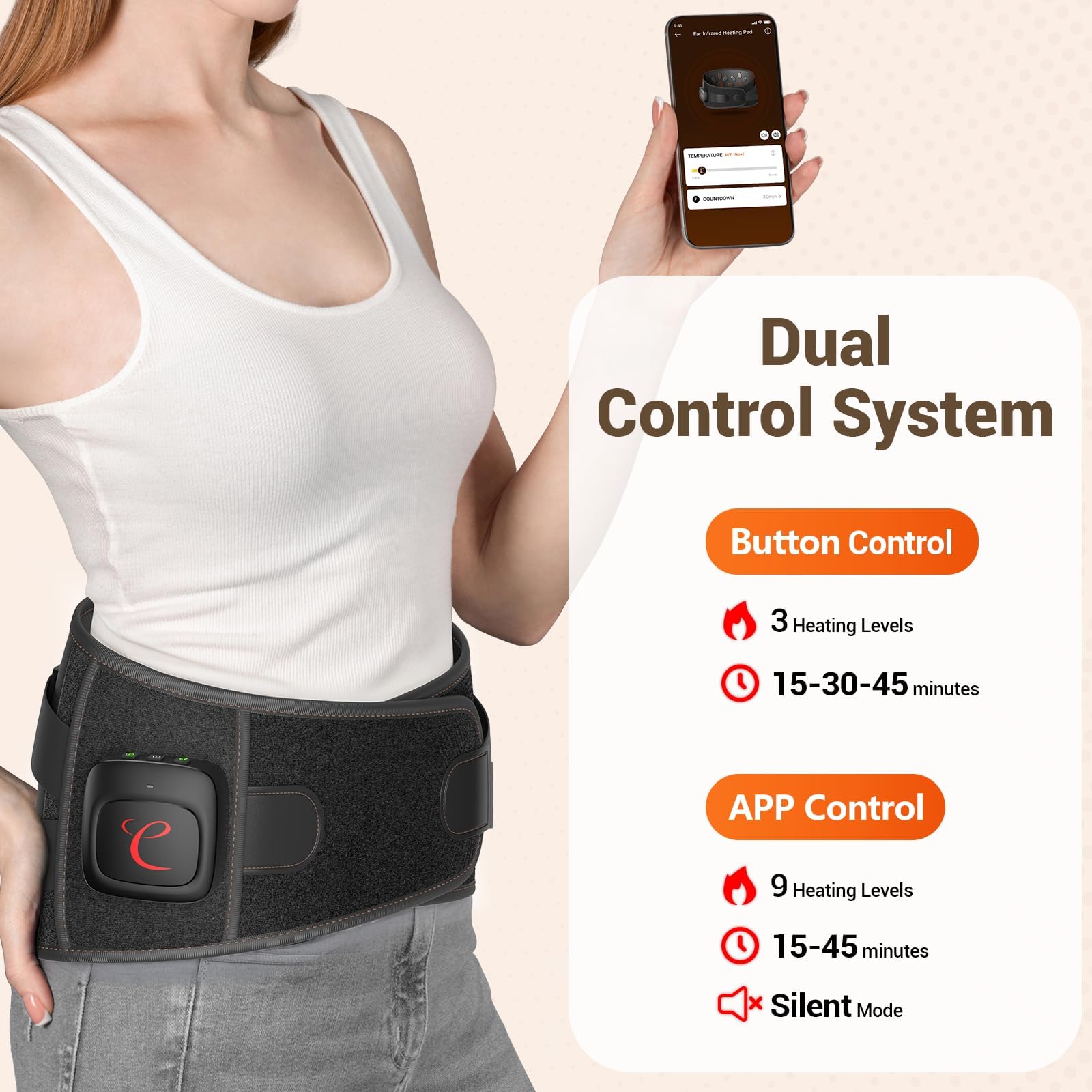 Comfytemp three-heat-three-timer settings customize warmth and duration.