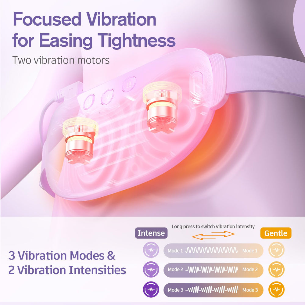 Comfytemp two-motor vibration supports relaxing massage while wearing.