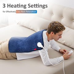 Comfytemp Ultra-Wide heating pad shoulders-relief offers quick comfort on tight muscles.