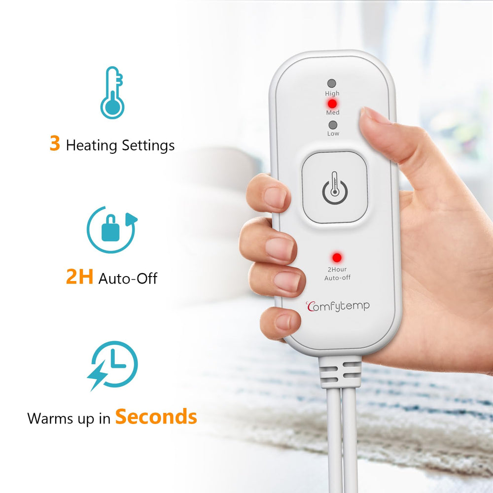 Comfytemp wearable heating pad offers even warmth with three settings.