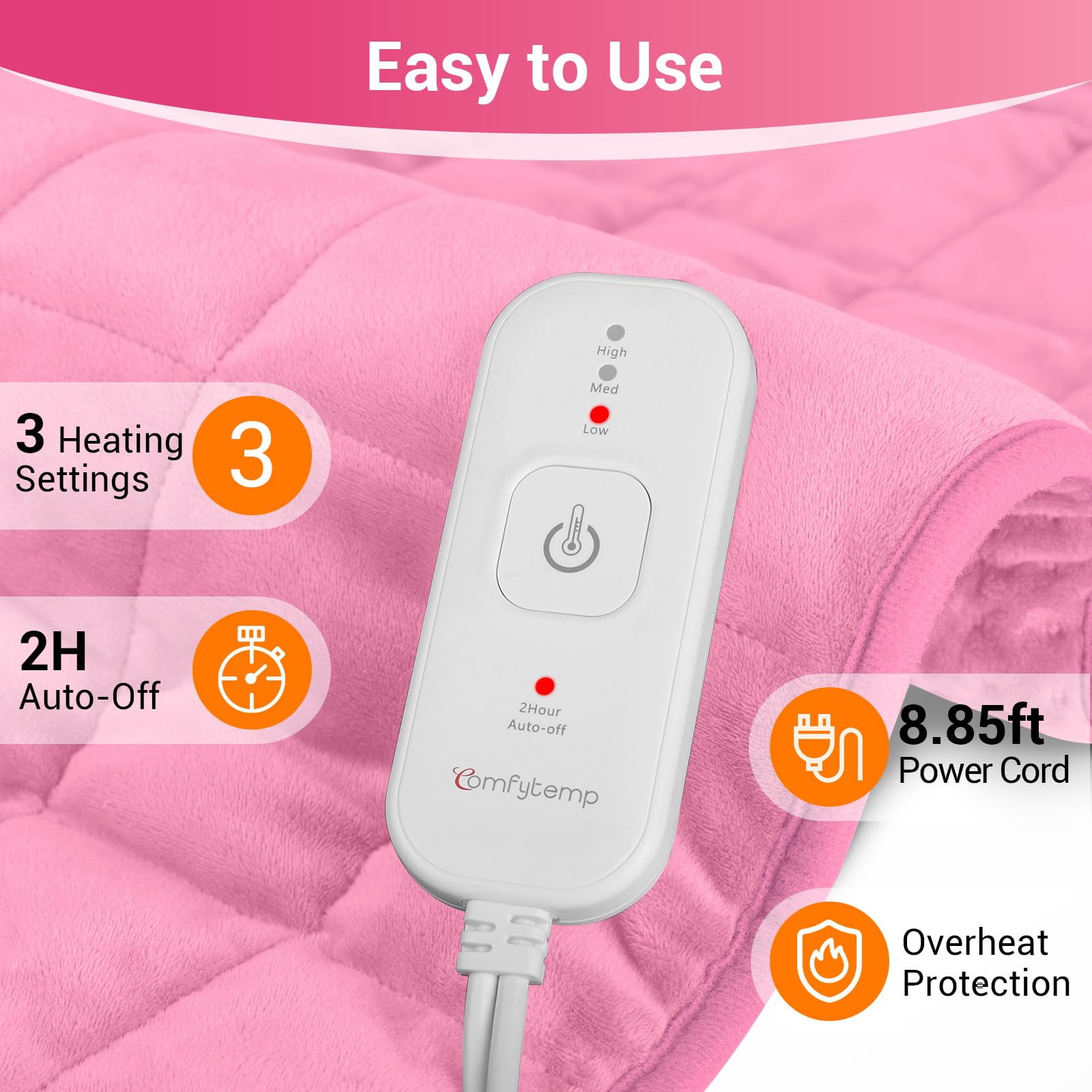 Comfytemp 2-hour auto-off helps energy savings and safety