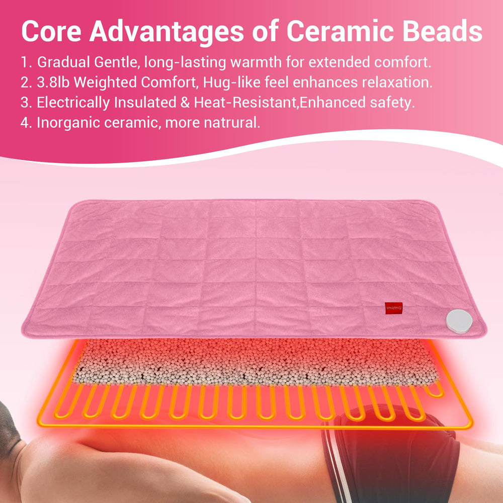 Comfytemp full-back coverage demonstrates large 17x33 inch pad wrapping the torso