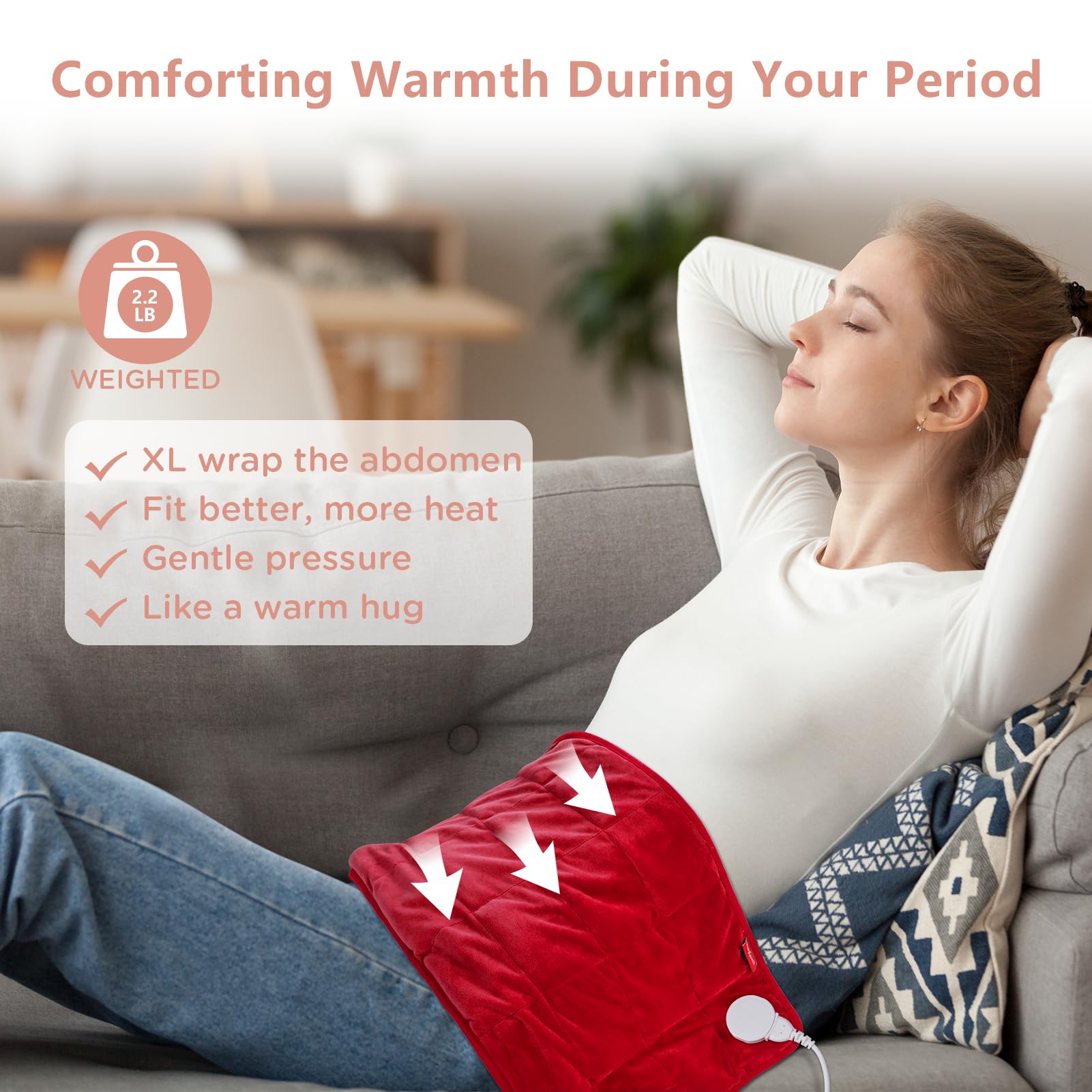 Comfytemp neck-shoulder pad contours for soothing heat and tension relief.