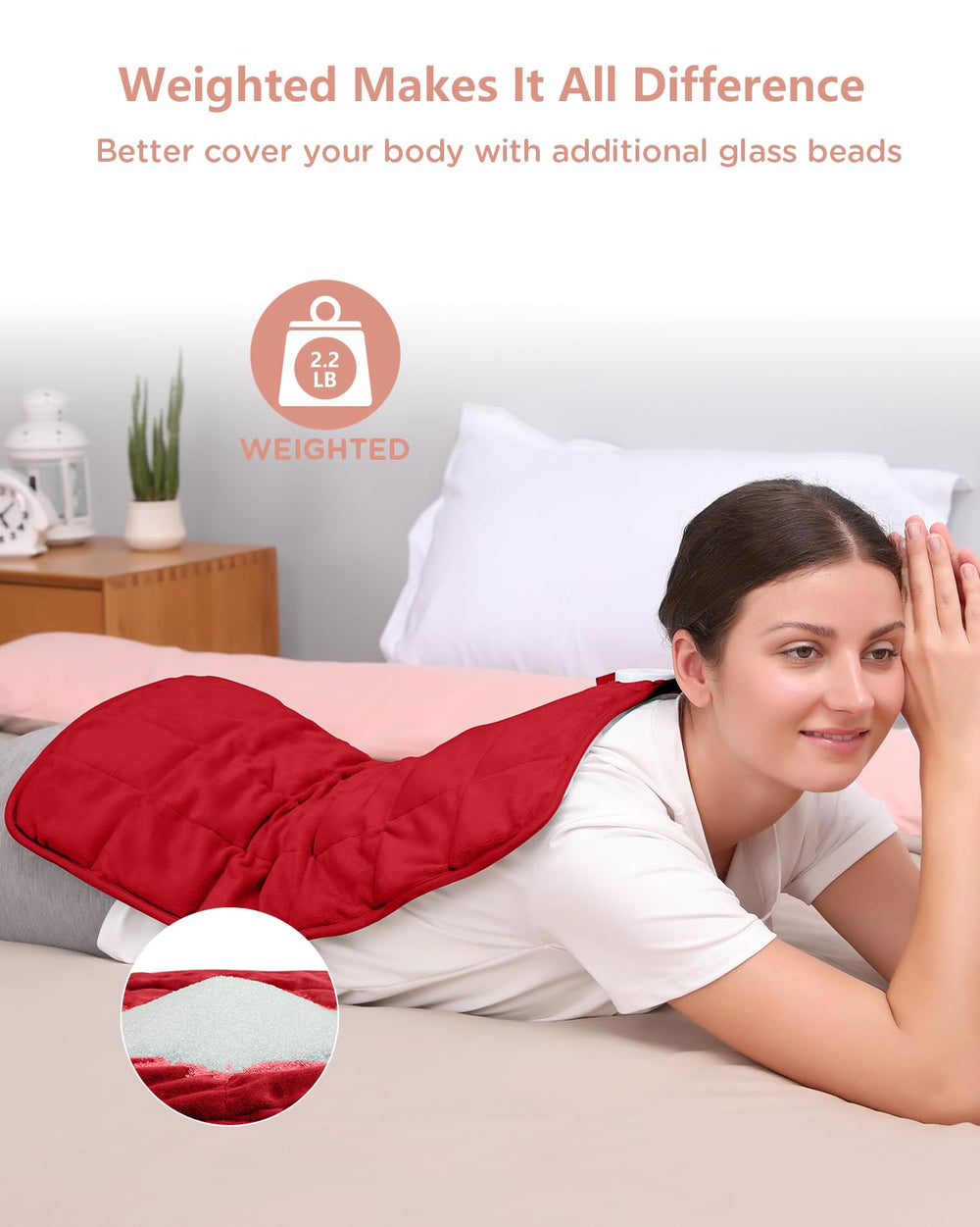 Comfytemp twelve-by-twenty-four-inch pad provides full-body coverage for versatile warmth.