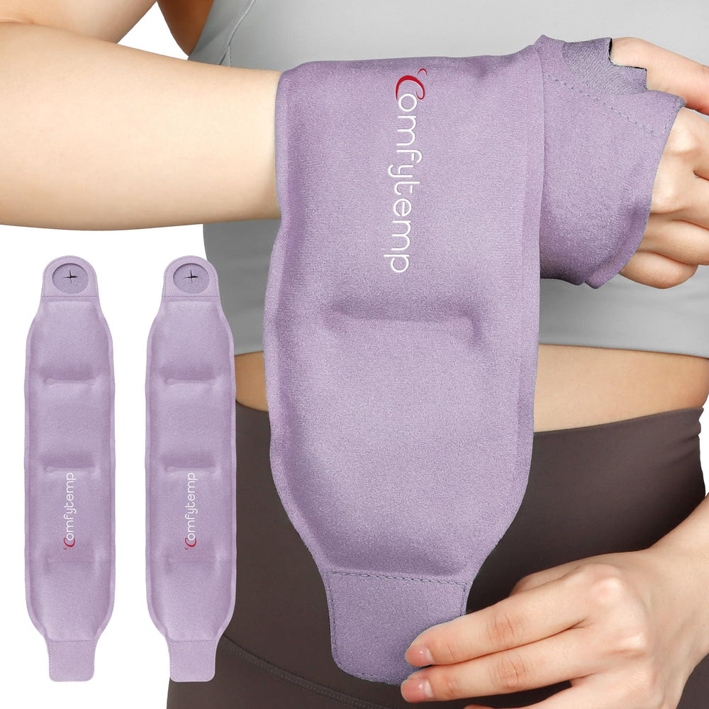 Comfytemp wrist ice pack wrap close-up showing targeted cooling for joints