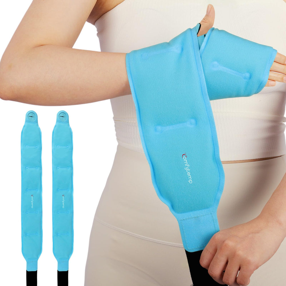 Comfytemp wrist ice pack wrap with extended coverage for hand and forearm