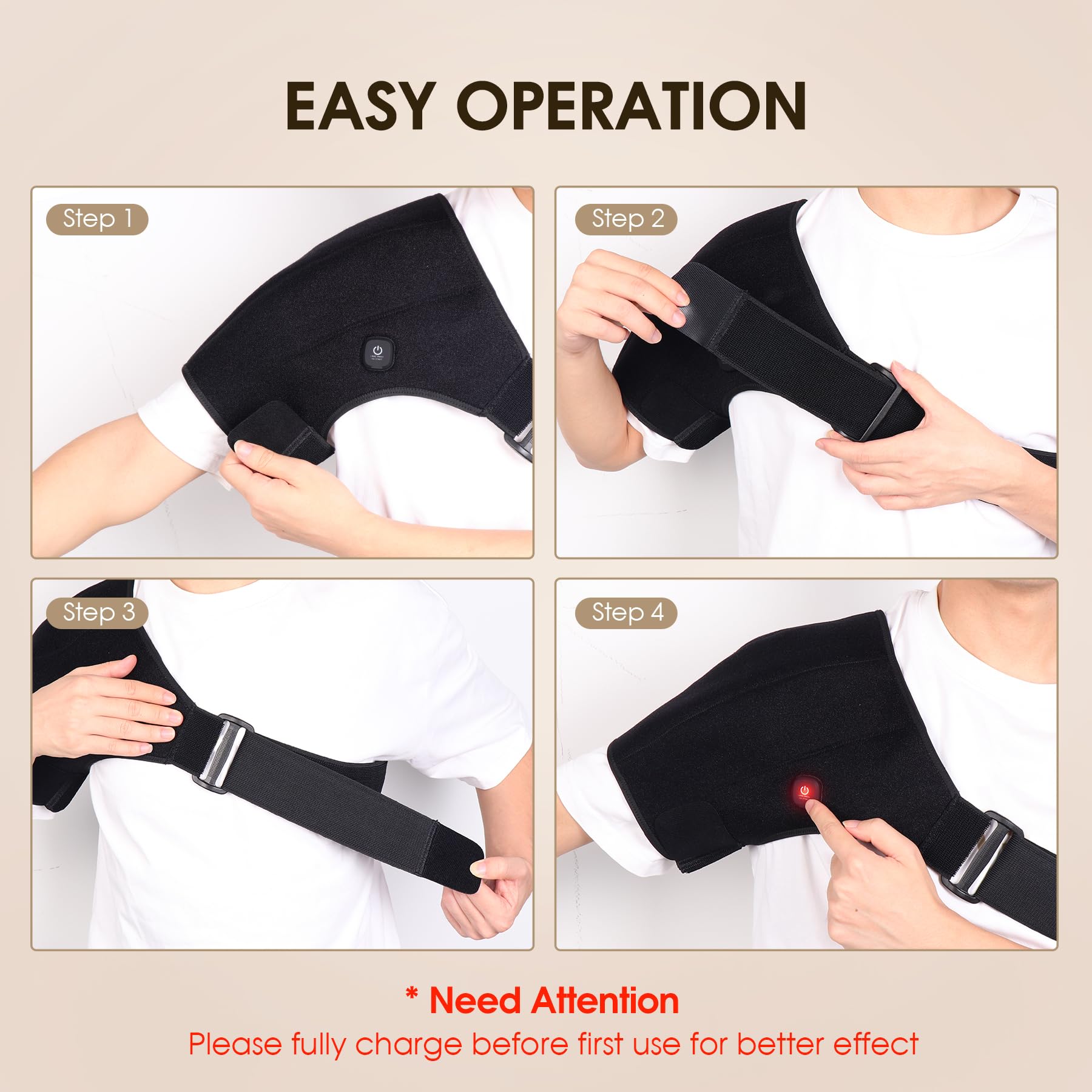 COMFYTHERA shoulder wrap ideal for travel and on-the-go relief.