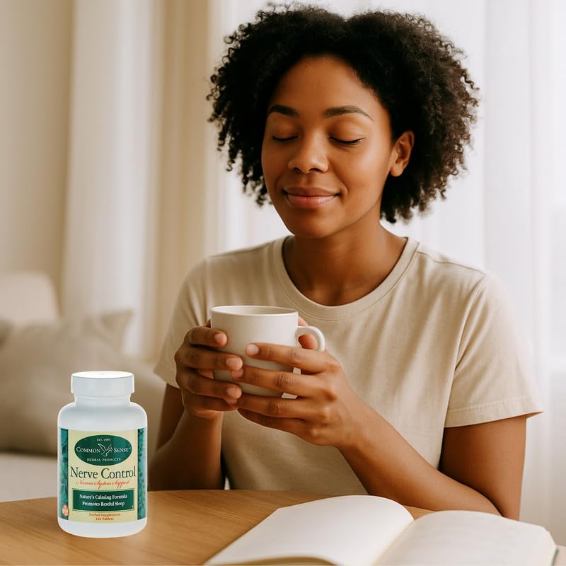 Common Sense Herbal Products Nerve Control product shot with simple branding.