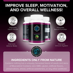 Common Sense Pure Muscadine label on bottle front with health-focused design
