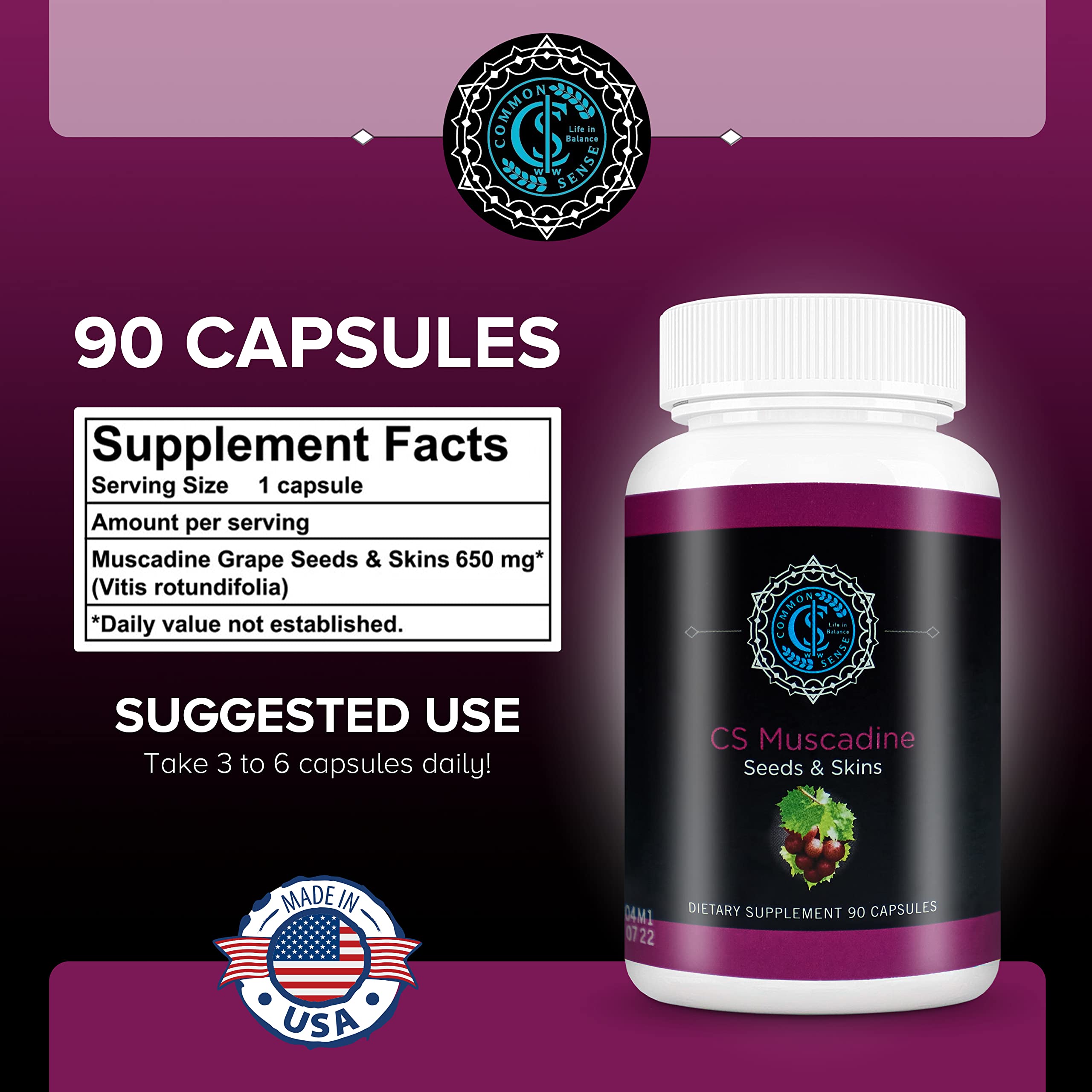 Common Sense Wellness Worldwide lifestyle shot with capsules for daily routine