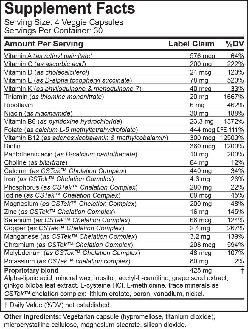 Back of BrainSense bottle lists serving size and ingredients for informed use.