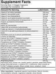 Back of BrainSense bottle lists serving size and ingredients for informed use.