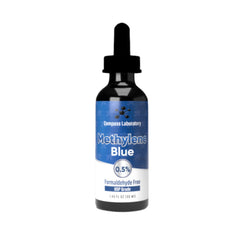 COMPASS LABORATORY Methylene Blue bottle shows pure USP-grade formula for daily use.