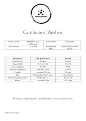 COMPASS LABORATORY Methylene Blue glass packaging preserves potency without plastic contact.