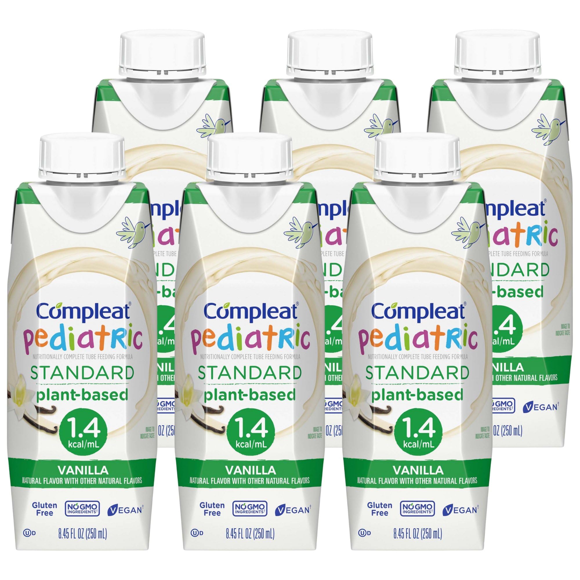Compleat Pediatric Standard 1.4 Cal Vanilla ready-to-pour liquid formula image.