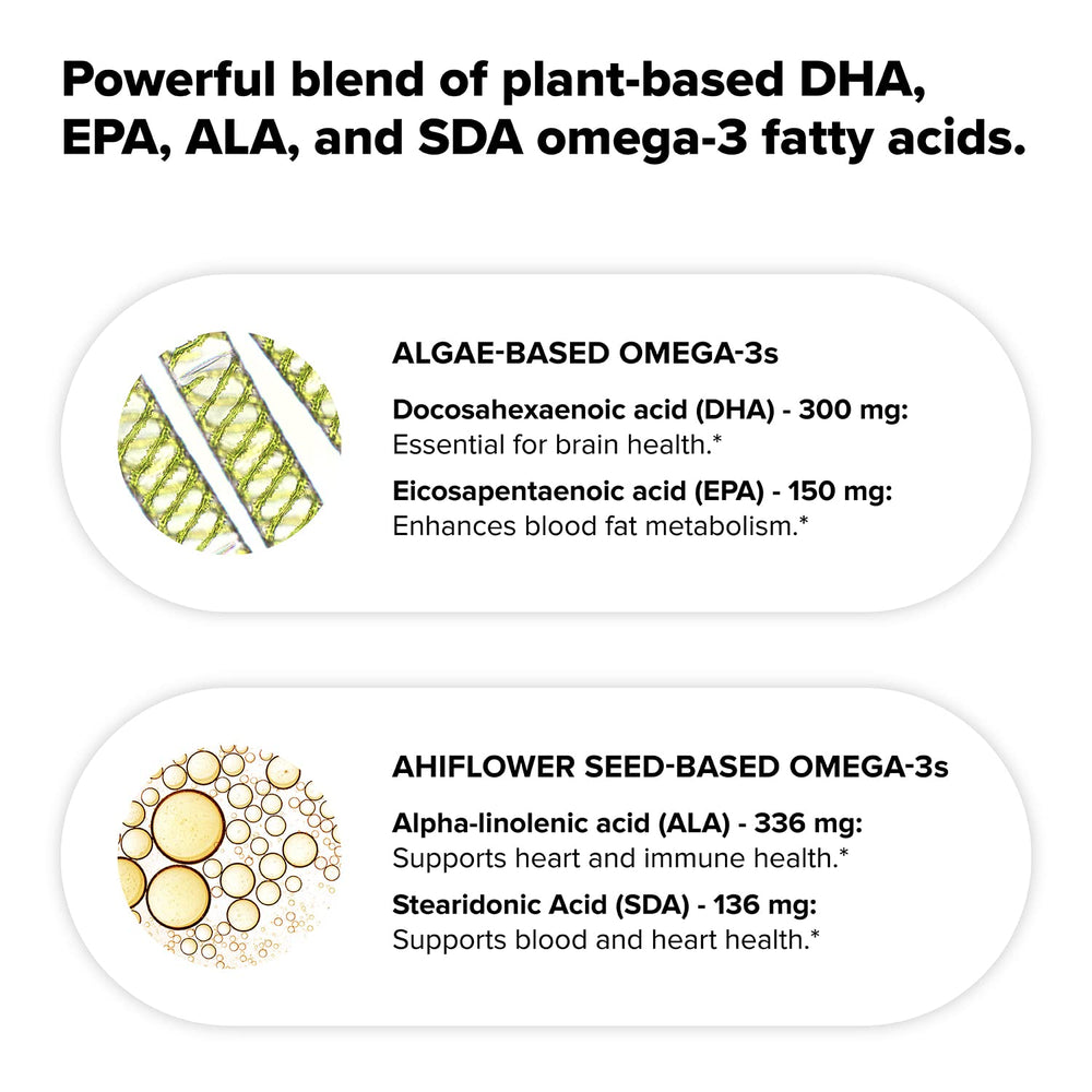 Eco-friendly compostable pouch packaging for Complement omega-3 supplement