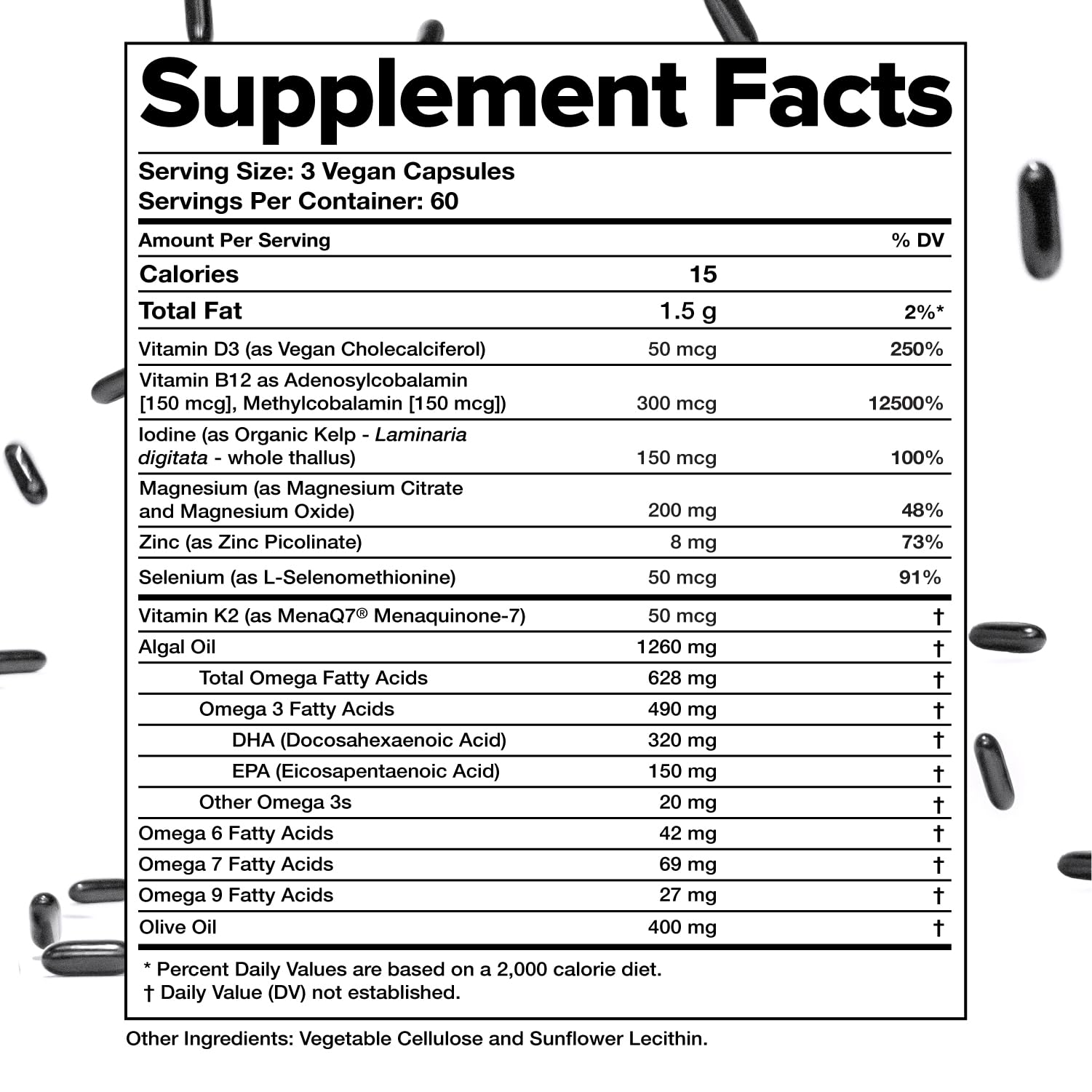 Complement Essential vegan multivitamin taken daily fits plant-based routines.