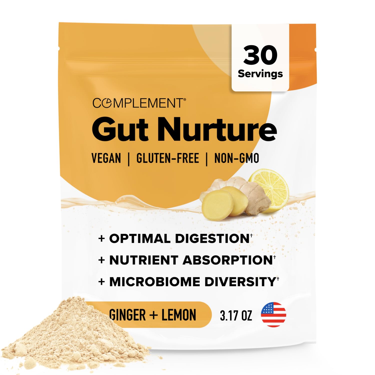 Complement Gut Nurture scoop for easy daily prebiotic dosing.