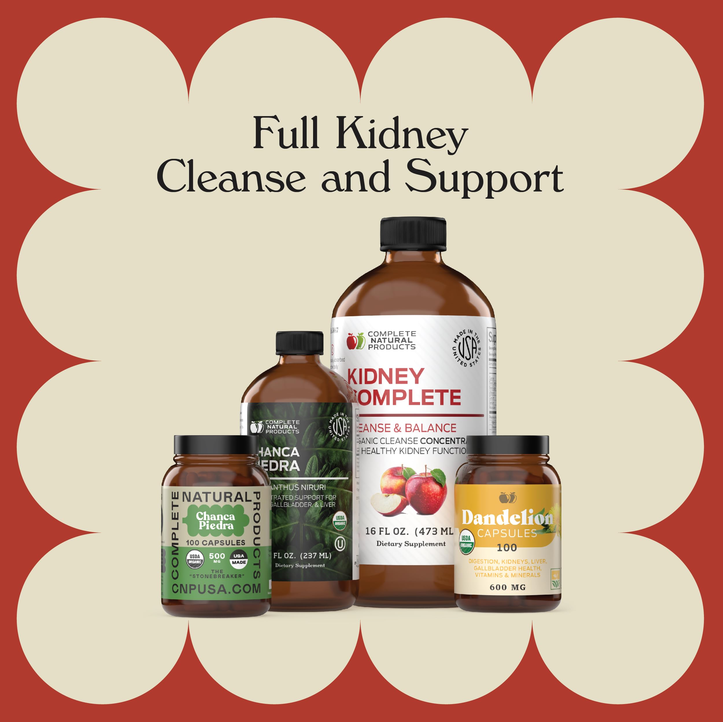 Pour action of Kidney Complete liquid demonstrates quick-release formula.