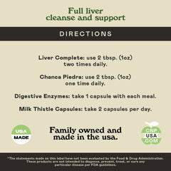 Complete Natural Liver Complete Bundle USDA Organic and OU Kosher seals highlighted