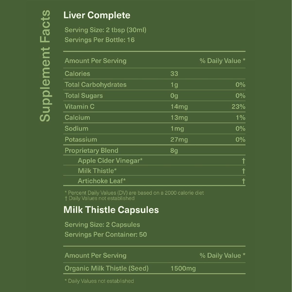 Complete Natural Liver Complete Bundle being poured shows liquid formula for absorption