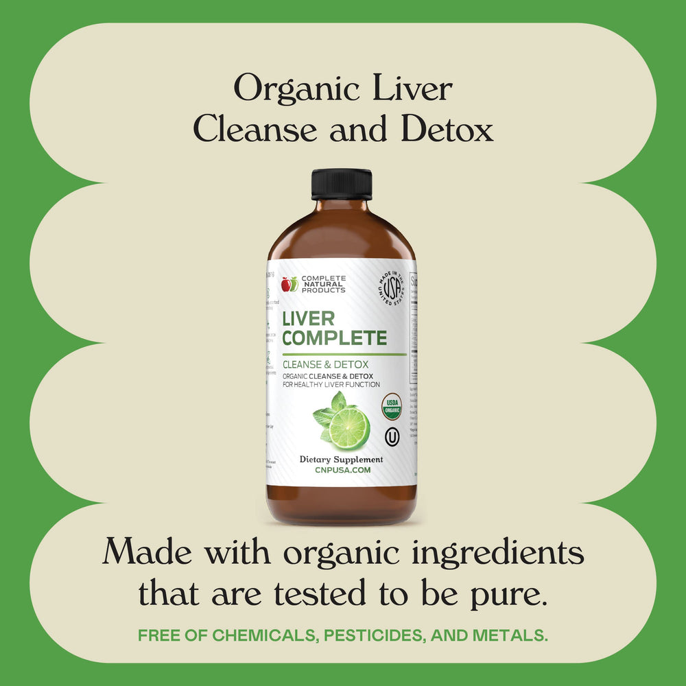 Complete Natural Liver Complete organic certifications seal USDA Organic and OU Kosher