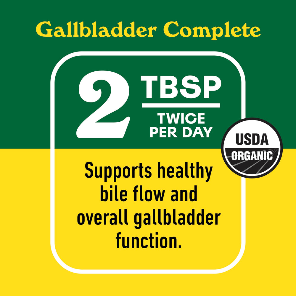 Complete Natural Products Gallbladder Cleanse organic certifications emphasize USDA organic and kosher status.