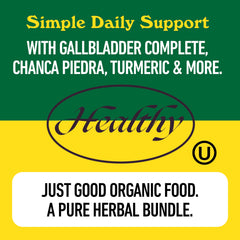 Complete Natural Products Gallbladder Cleanse packaging on counter signals ready-to-use access.