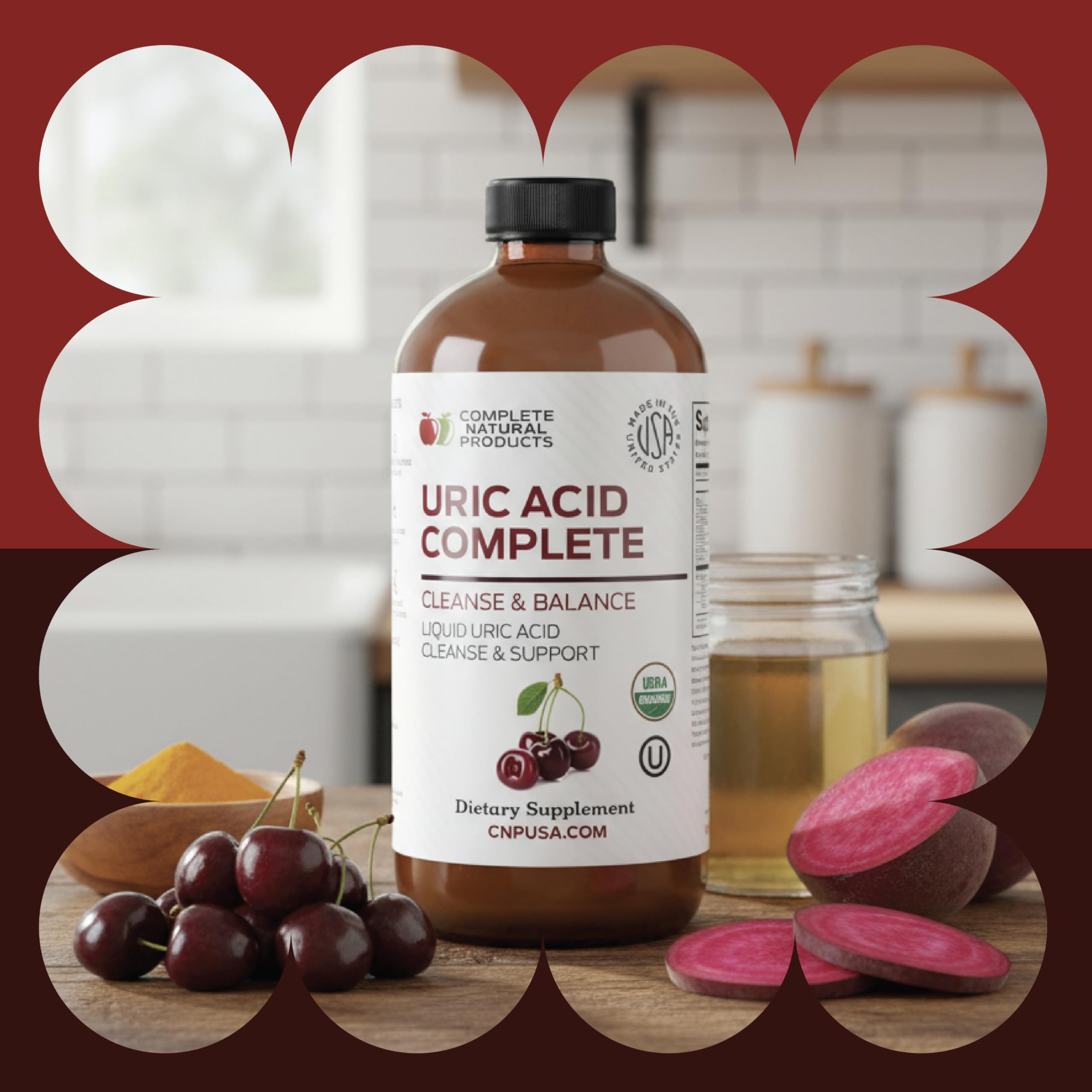 Complete Natural Products Uric Acid Complete ingredient label shows natural, kosher, organic inputs.