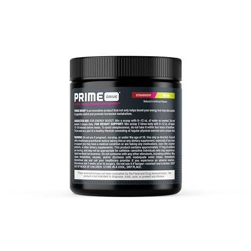 Prime Drive powder scoop beside tub for quick, convenient energy.
