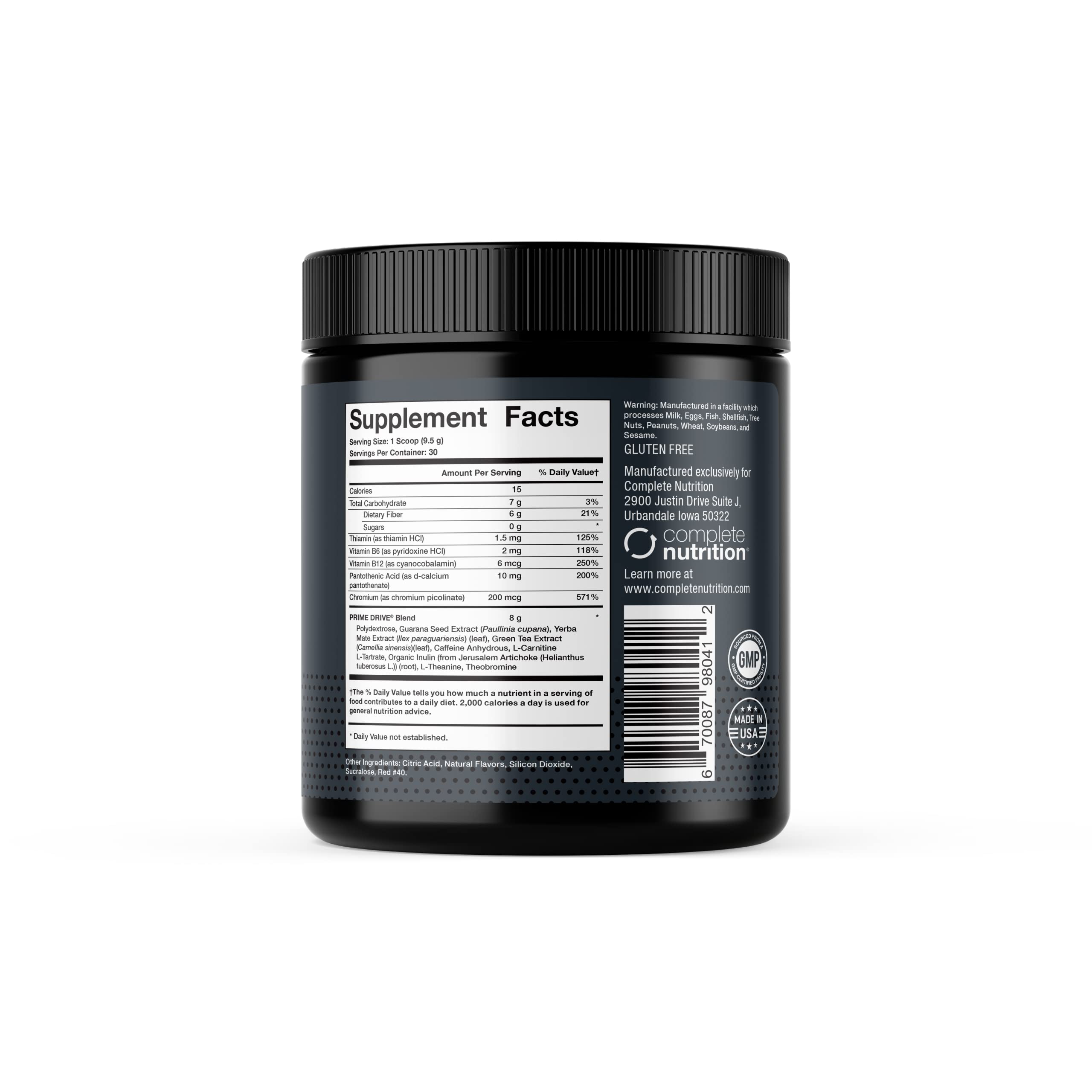 Prime Drive Tropical Passion powder quickly mixes in a glass for a refreshing energy lift.