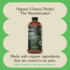 Chanca Piedra bottle being poured into a glass by Complete Natural Products.